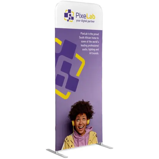 Double Sided Fabric Tube System Display - 2m x 0.8m Branded Angle
